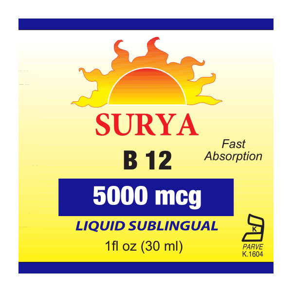 Surya - Liquid Sublingual B12 5000 MCG